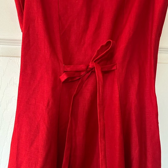 Reformation NWT Louisa Linen Dress in Cherry Red - Picture 7 of 9